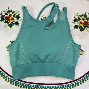 Gymshark Ultra Seamless Spearmint Green Turquoise Sports Bra Crop Top